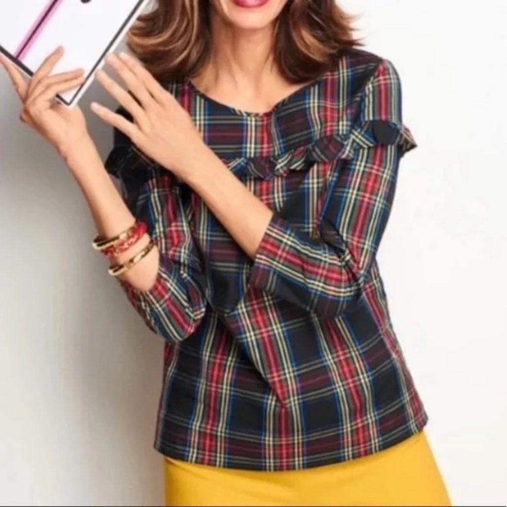 TALBOTS Plaid Top - Size Medium - Like New